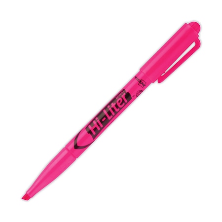 Avery HI-LITER Pen-Style Highlighters, Chisel Tip, Fluorescent Pink, PK12 23592